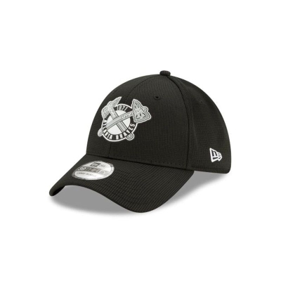 Atlanta Braves Gorra | New Era MLB Clubhouse Collection 39thirty Stretch Fit Cap Mexico - Negros